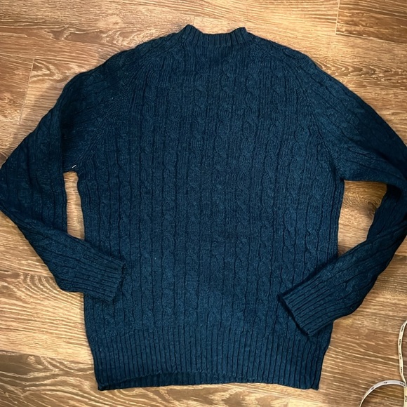 Greenwich 100% Shetland Wool crewneck, unisex, cable knit sweater size L - Picture 5 of 6